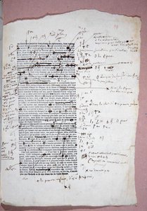 Modeste Mignon "の174ページに著者が注釈と修正を加えたプルーフ（紙にペン＆インク） 作： Honore de Balzac