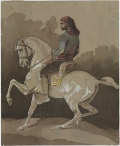 馬に乗ったアラブ人 1800年頃 （ペン、インク、水彩、グワッシュ） 作： Horace Vernet