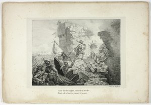 血塗られた鉄で武装し、盾で覆われ...。 作： Horace Vernet