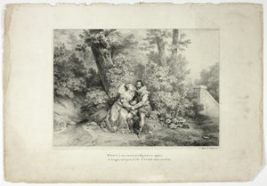 デストレはその魅力を恋人に惜しみなく注ぎ込んだ...。 作： Horace Vernet