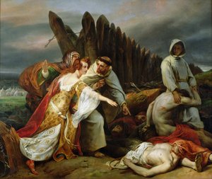 ハロルドの遺体を発見するエディス、1828年。