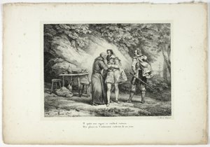 彼はこの高潔な老人のもとを、後悔とともに去っていく...。 作： Horace Vernet