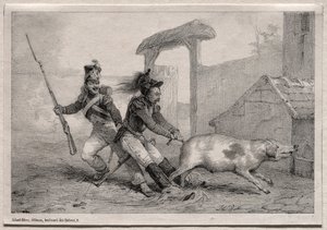 略奪者たち、しっかりと止めろ。 作： Emile Jean Horace Vernet