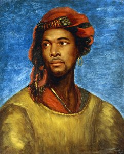 赤いターバンと湿原の肖像 作： Emile Jean Horace Vernet