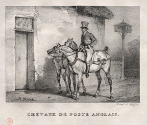 郵便馬、1823年。 作： Emile Jean Horace Vernet
