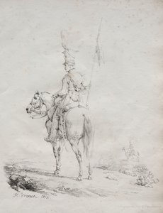 リトグラフエッセイ集：Le Lancier en Vedette 作： Emile Jean Horace Vernet