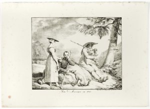 1845年のオーヴェルニュの風景 作： Emile Jean Horace Vernet