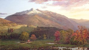 モンロー山とアダムス、1874年頃のパネルに油彩 作： Horace Wolcott Robbins