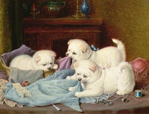 リトル・ミスチーフ・メーカーズ（キャンバスに油彩） 作： Horatio Henry Couldery