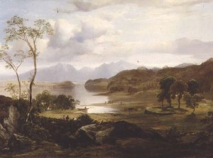 ロッホ・ファド遠くに見えるのはアラン島 作： Horatio McCulloch
