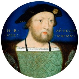 イギリスのヘンリー8世の肖像、c。 1525 作： Lucas Horenbout or Hornebault