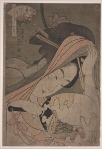 Ôgiya、Kamuro Akeba、Kochôのつかさ、1795-97年頃（木版画） 作： Hosada (after) Eishi