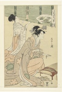 松の木の夜の雨と風。 松風やう 源氏物語の8つの浮遊世界の顔。 (シリーズタイトル) 浮世源氏八景