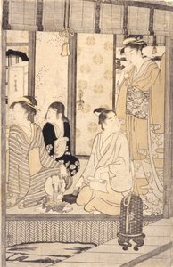 朝顔（朝来）（色木版画） 作： Hosoda Eishi