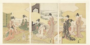 屋外の部屋の女性