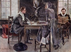 Henry Wadsworth LongfellowによるThe Courtship of Miles Standishのイラスト（カラーリソ）