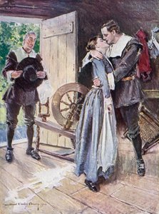 Henry Wadsworth LongfellowによるThe Courtship of Miles Standishのイラスト（カラーリソ） 作： Howard Chandler (after) Christy