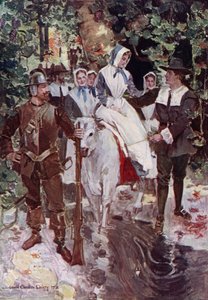 Henry Wadsworth LongfellowによるThe Courtship of Miles Standishのイラスト（カラーリソ） 作： Howard Chandler (after) Christy