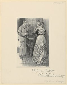 私は戸惑いの中で無言のそばに立った 作： Howard Chandler Christy