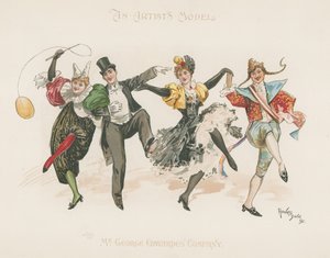 衣装を着て踊る男女2人のグループ（カラーリトグラフ） 作： ハワードデイビー