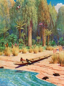 ロビンソン・クルーソーのイラスト 作： Howard Davie