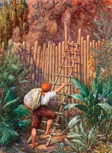 ロビンソン・クルーソーのイラスト 作： Howard Davie