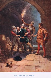 ガイ・フォークスの逮捕、「マダム・タッソー蝋人形館」のイラスト（カラーリソ） 作： Howard Davie