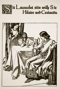 ロンセロット卿は、「円卓のチャンピオンの物語」のイラストである、ヒレール卿とクロワゼットと一緒に座ります