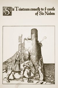 トリストラム卿がナボン卿の城にやってくる、「円卓のチャンピオンの物語」のイラスト 作： Howard Pyle
