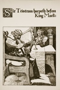 マーク・キングの前でトリストラム卿がハープス、「円卓のチャンピオンの物語」のイラスト 作： Howard Pyle