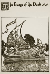 死者のはしけ、「ローンセロット卿とその仲間たちの物語」、1907年のイラスト 作： Howard Pyle
