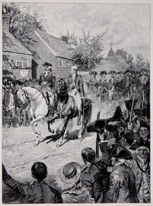 ワシントン将軍とクリントン知事が率いる民衆行列 作： Howard Pyle