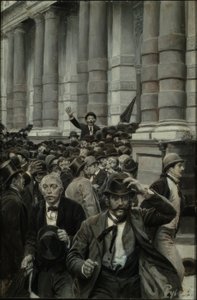 1873年9月18日、ニューヨーク証券取引所からのラッシュ 作： ハワード・パイル