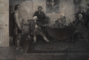 「皆さん、こちらはエノク・ウェイドです」と男爵は言った。 作： Howard Pyle