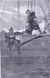 ハーパー＆ブラザーズ出版のハワードパイルズオブパイレーツ（1921年）の板を歩く 作： Howard Pyle