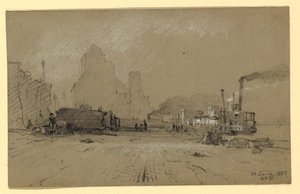 素描、セントルイスのミシシッピ川にて、1887年 作： ハワードラッセルバトラー