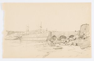無題（桟橋とビーチ） 作： Howard Russell Butler