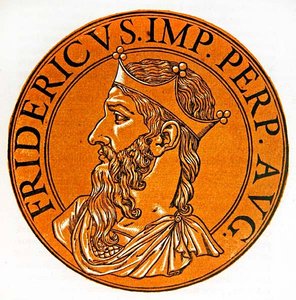 フレデリック・バルバロッサ1世のメダリオン肖像画 作： Hubert (after) Goltzius