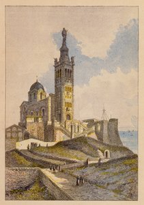 ノートルダム・ド・ラ・ガルド、マルセイユ（カラーリトグラフ） 作： Hubert Clerget