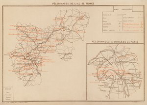 フランス島の歴史；パリ教区の歴史（カラーリトグラフ） 作： Hubert Clerget