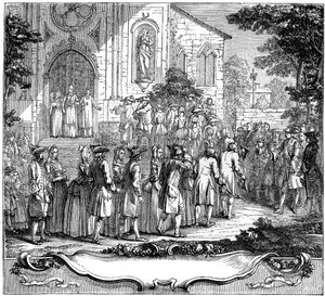 10人の貧しい少女の結婚、1761年、1885年。 作： Hubert Francois Gravelot