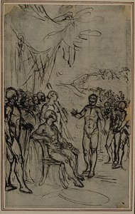 ルカンの「ラ・ファルサール」のための習作、カントIV 作： Hubert Francois Gravelot