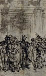 ジャン・フランソワ・マルモンテル "Contes Moraux "のヴィネットのための習作 作： Hubert Francois Gravelot