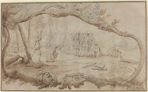 オランダ遠征隊のニューヨーク上陸 作： Hubert Francois Gravelot