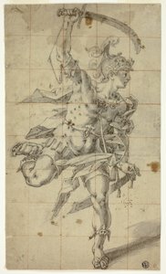 抜刀して走る男戦士 作： Hubert Gerhard