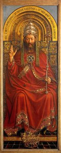 父なる神、ゲントの祭壇画の中央パネル 作： Hubert & Jan van (1390 1441) Eyck