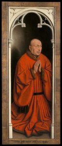 Joost Vijdt の肖像画、ヘントの祭壇画の外側のパネル 作： Hubert & Jan van (1390 1441) Eyck