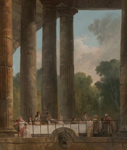 寺院跡での宴会 作： Hubert Robert