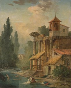 庵を持つカプリス、1796 作： Hubert Robert