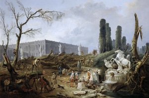 アポロの浴場の森 作： Hubert Robert
